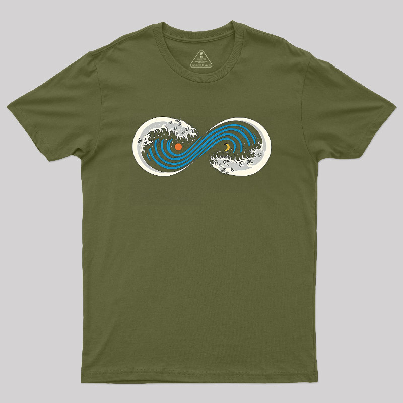 Retro Ocean Surf Wave Infinite Geek T-Shirt