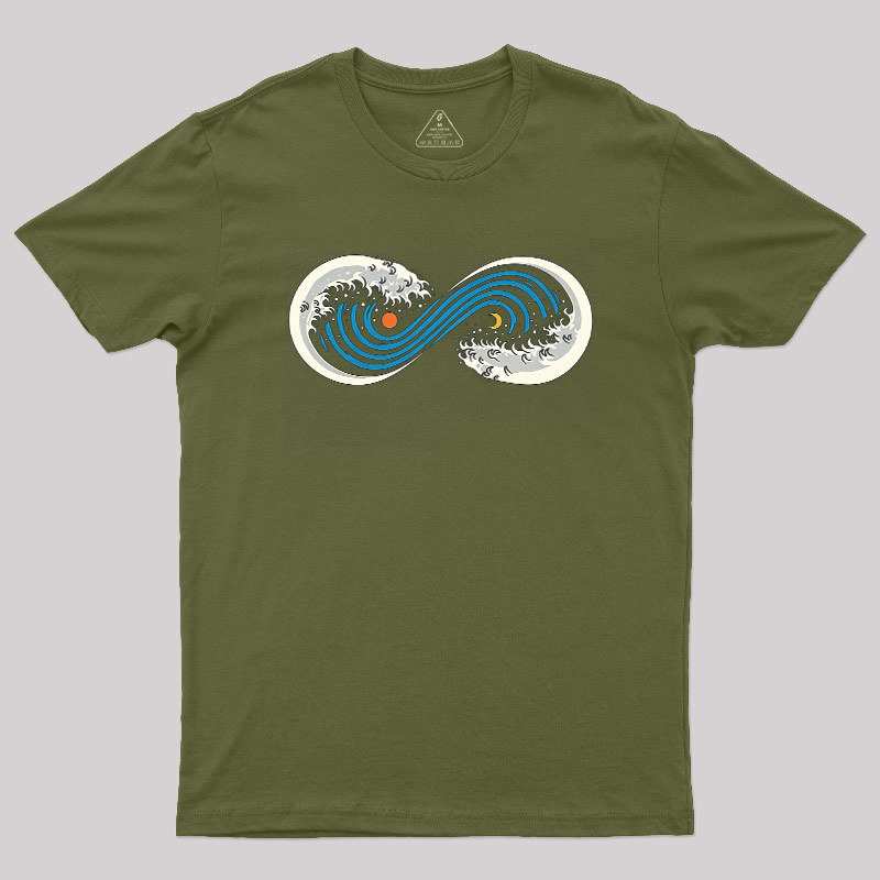 Retro Ocean Surf Wave Infinite Geek T-Shirt