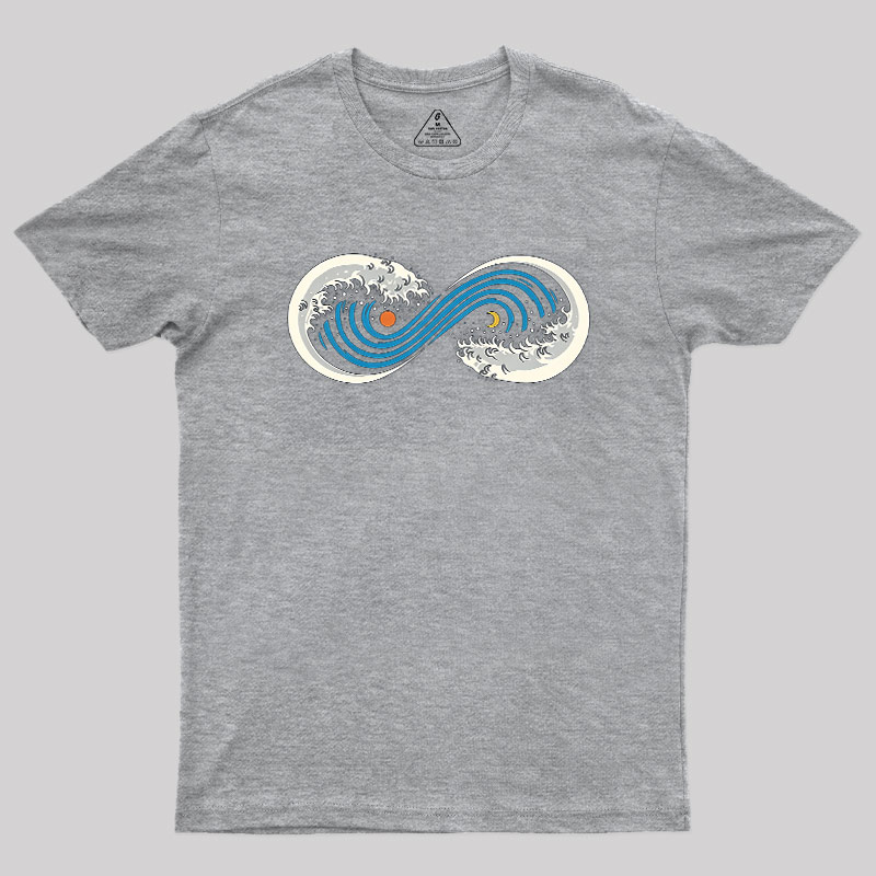 Retro Ocean Surf Wave Infinite Geek T-Shirt