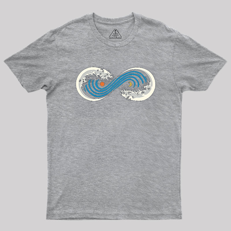 Retro Ocean Surf Wave Infinite Geek T-Shirt