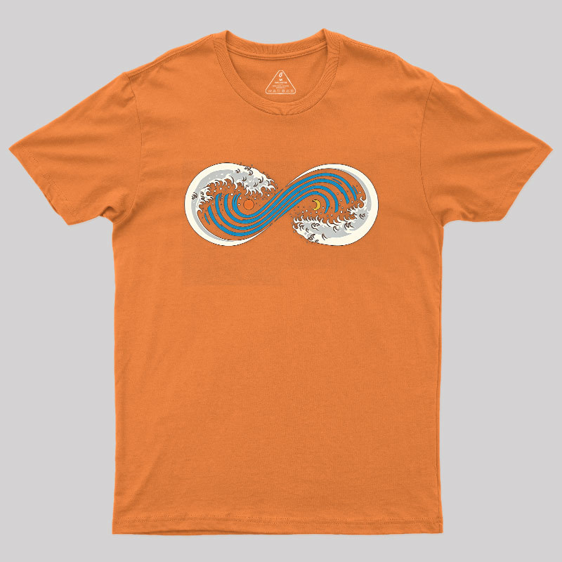 Retro Ocean Surf Wave Infinite Geek T-Shirt
