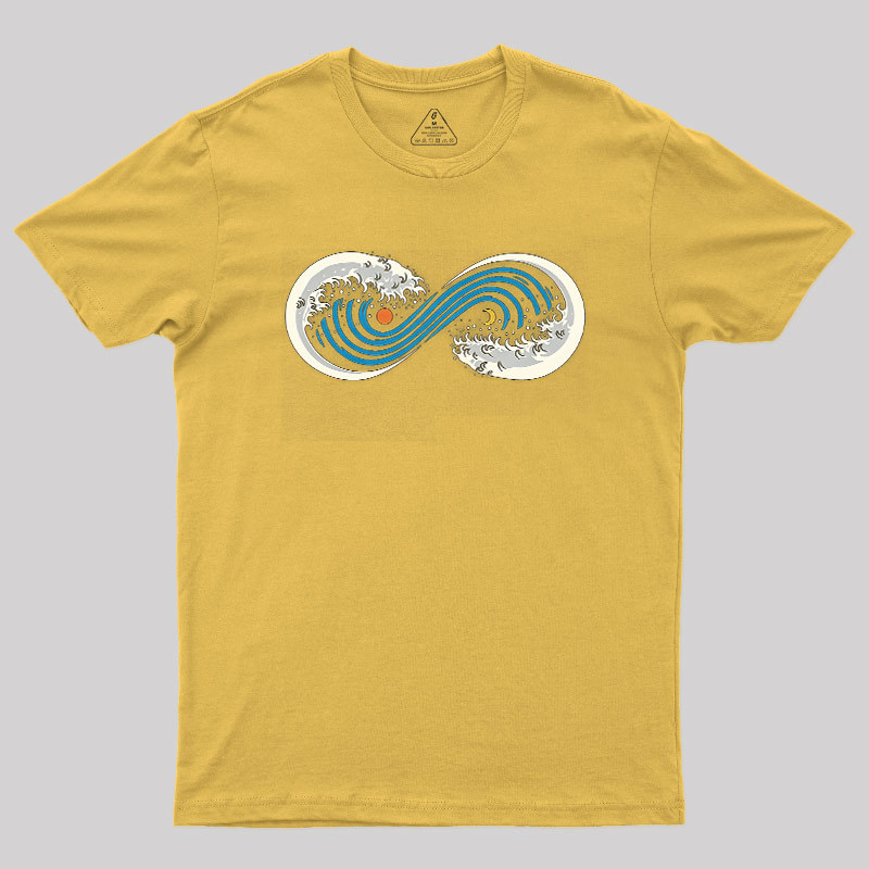 Retro Ocean Surf Wave Infinite Geek T-Shirt