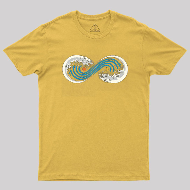 Retro Ocean Surf Wave Infinite Geek T-Shirt