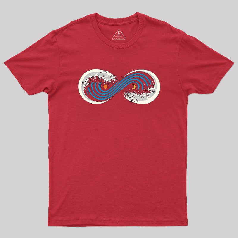 Retro Ocean Surf Wave Infinite Geek T-Shirt