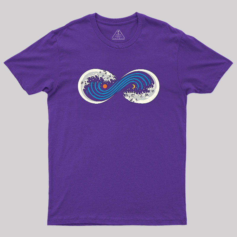 Retro Ocean Surf Wave Infinite Geek T-Shirt