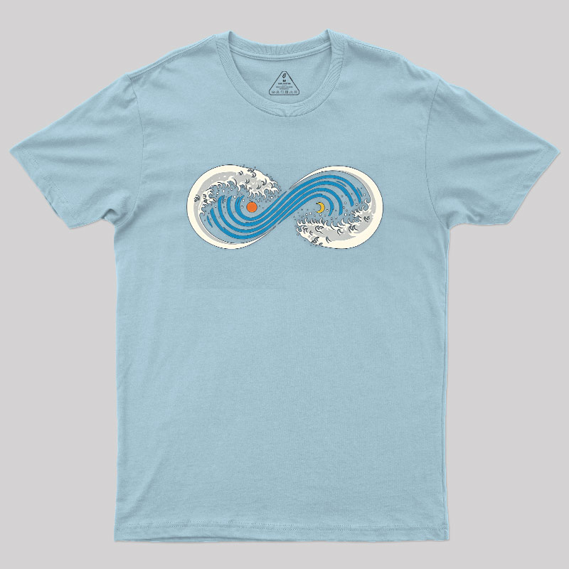 Retro Ocean Surf Wave Infinite Geek T-Shirt