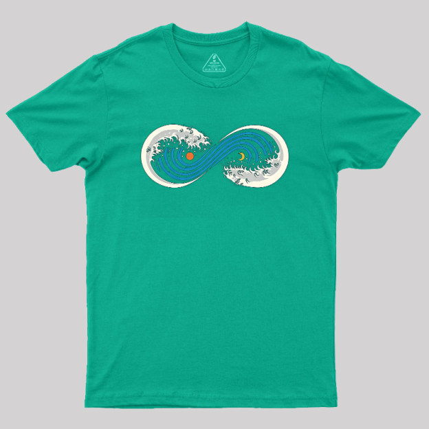 Retro Ocean Surf Wave Infinite Geek T-Shirt