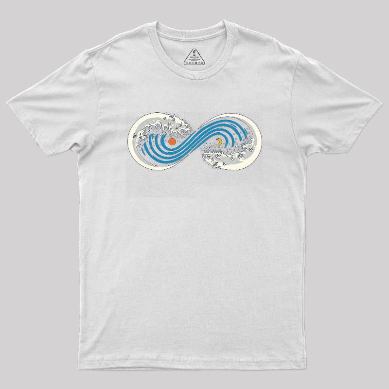 Retro Ocean Surf Wave Infinite Geek T-Shirt