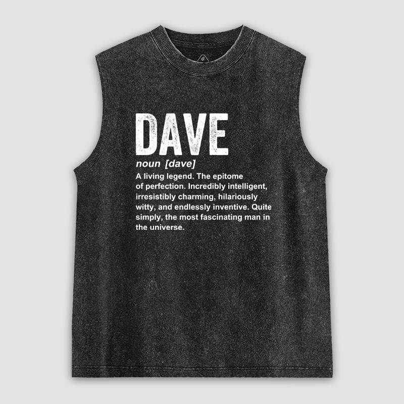 Dave Definition Funny Dave Unisex Unisex Washed Tank