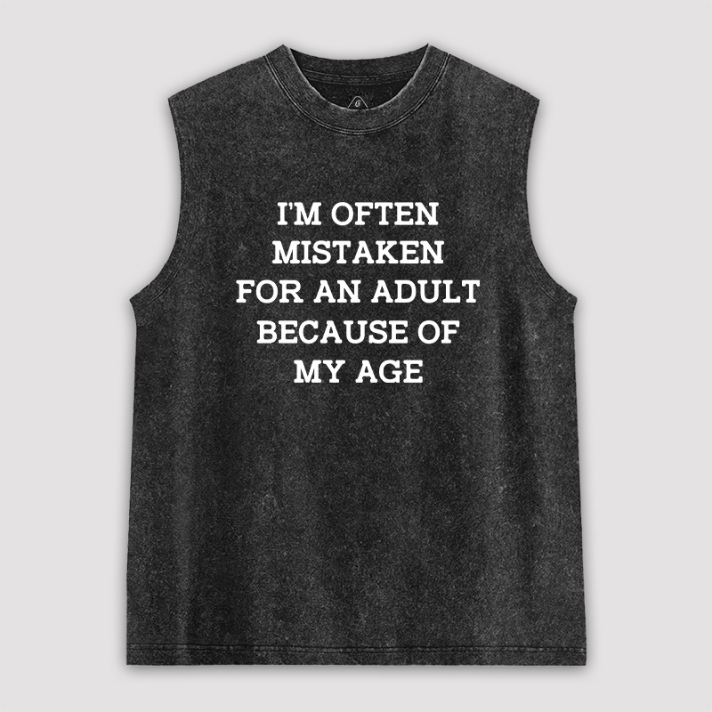 Mistaken For An Adult Ultra Unisex Washed Tank