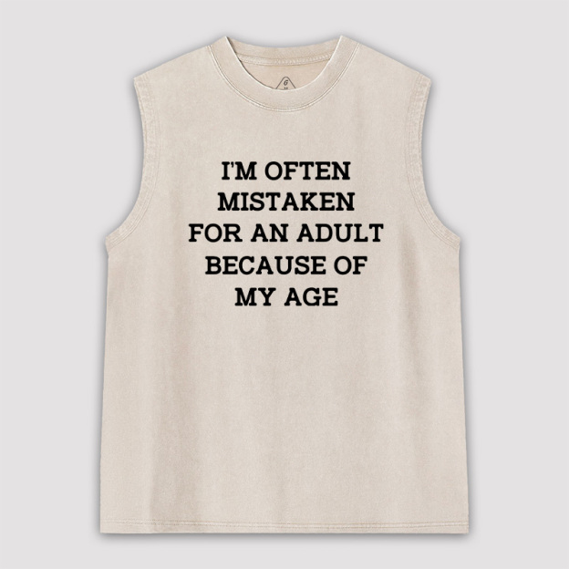 Mistaken For An Adult Ultra Unisex Washed Tank