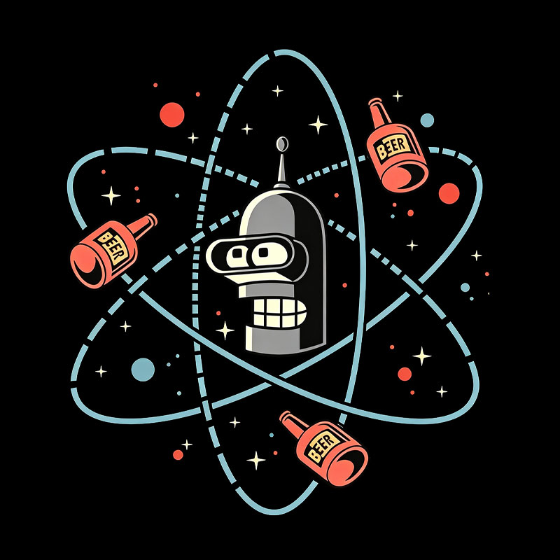 Retro Atomic Bender Beer Geek T-Shirt