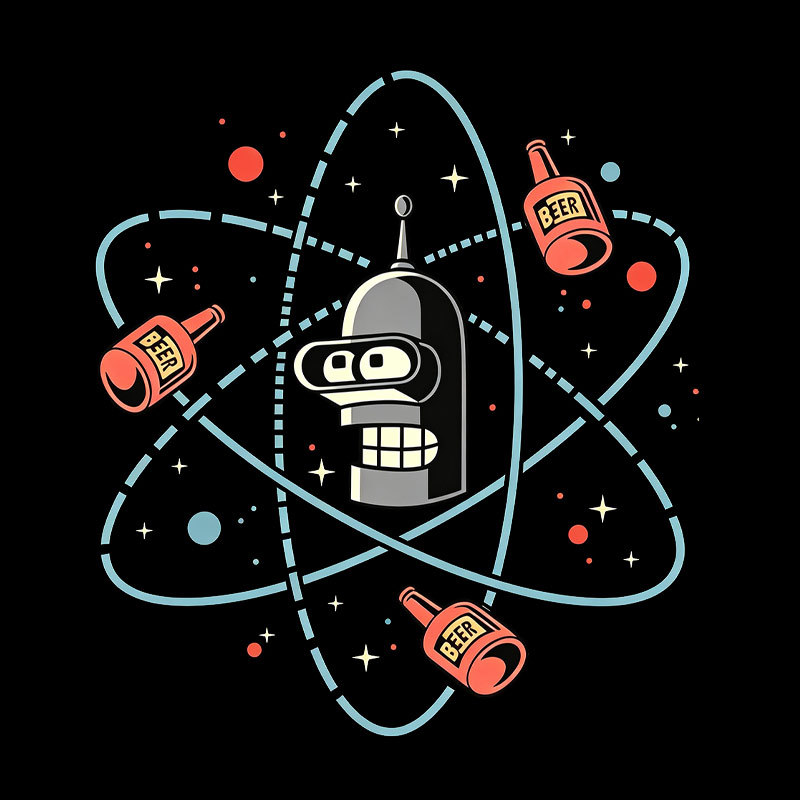 Retro Atomic Bender Beer Geek T-Shirt