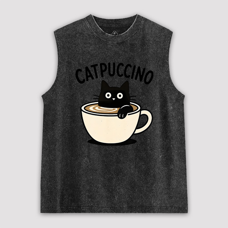 Catpuccino Unisex Washed Tank