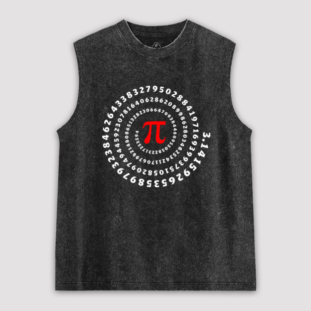 Pi Science Number Sequence Unisex Washed Tank