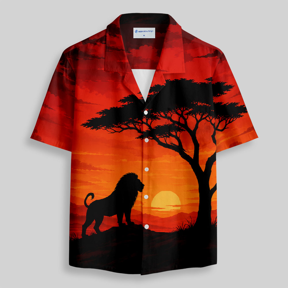 Savanna Sunset King Button Up Pocket Shirt