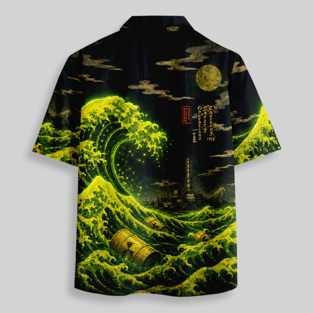 Radioactive Wave Safety Team Button Up Pocket Shirt