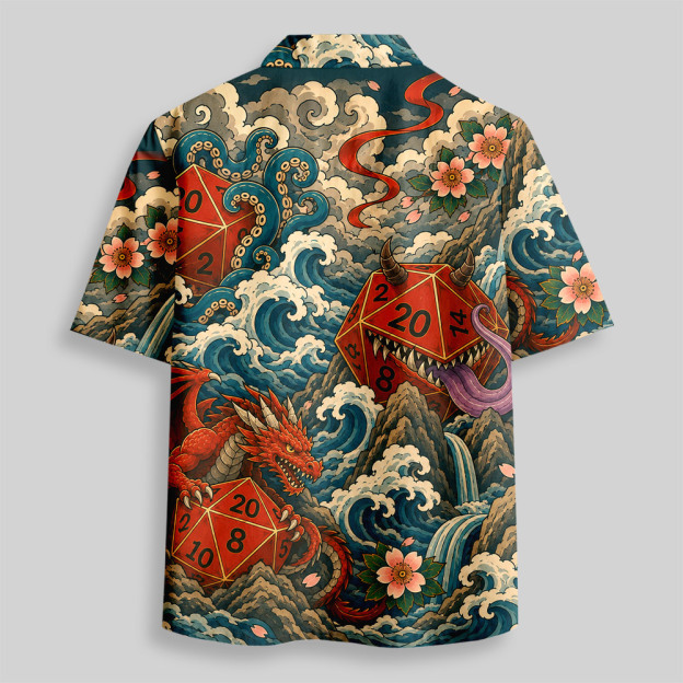 Ukiyo-e D20 Dragon Button Up Pocket Shirt