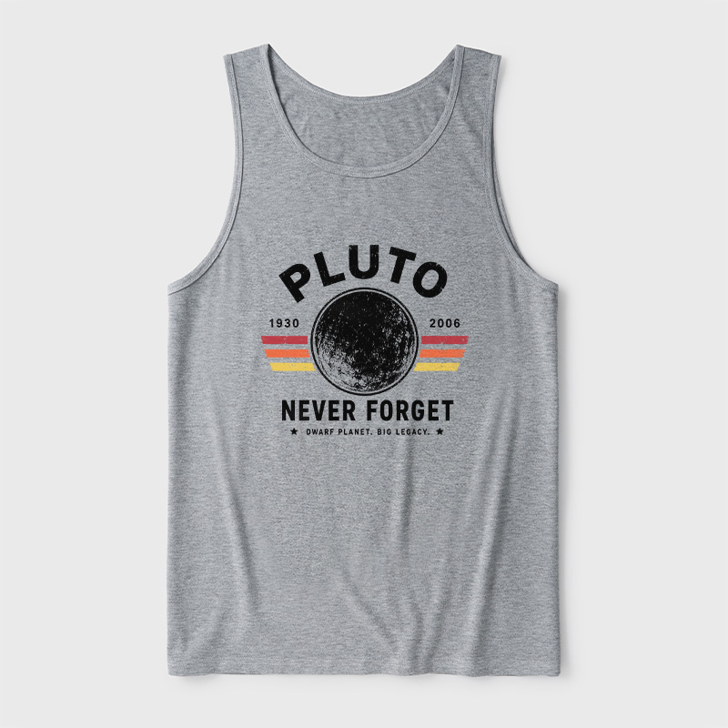 Never Forget Pluto Retro Style Ultra Soft Heather Tank