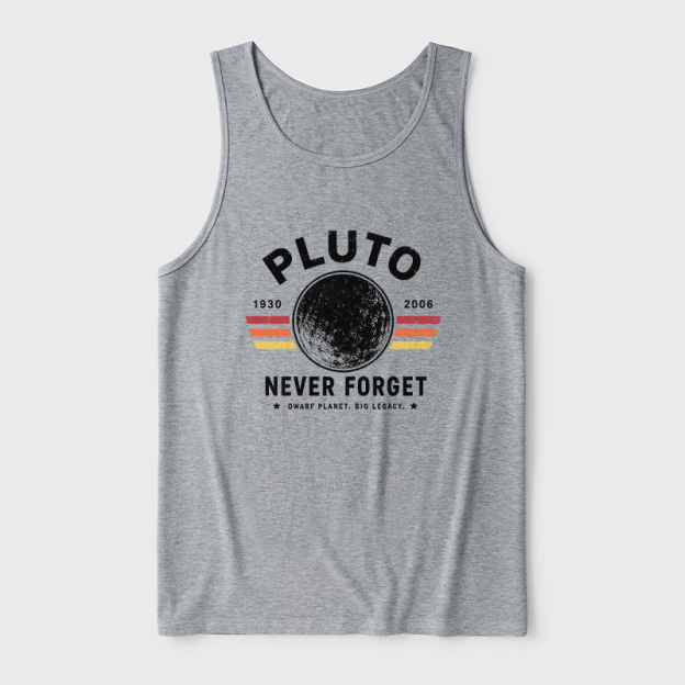 Never Forget Pluto Retro Style Ultra Soft Heather Tank
