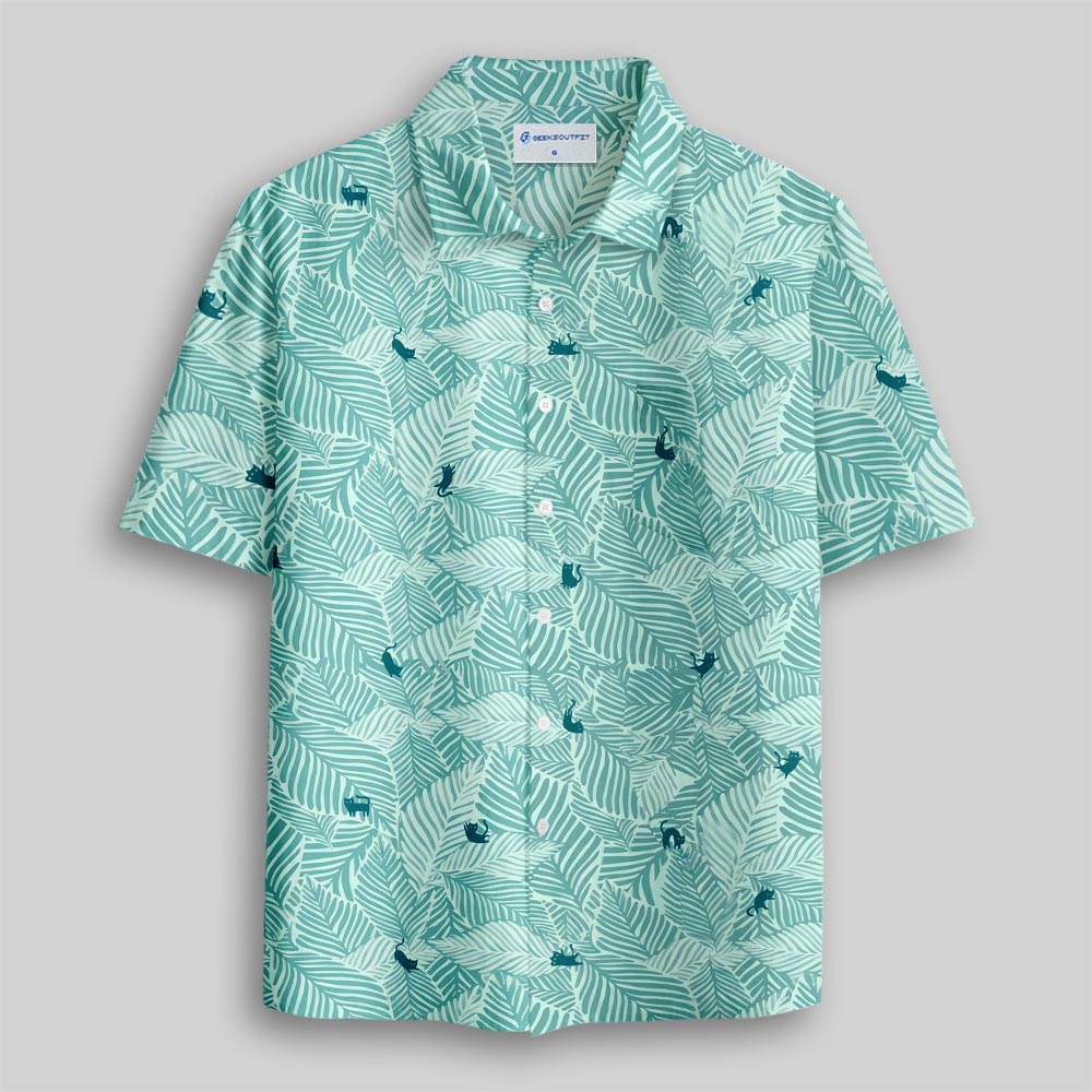 Jungle Cats Button Up Pocket Shirt