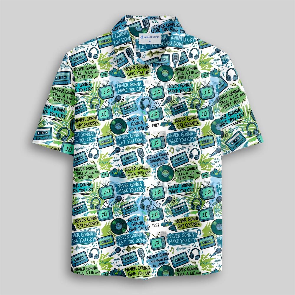 Never Gonna Give You Up Button Up Pocket Shirt