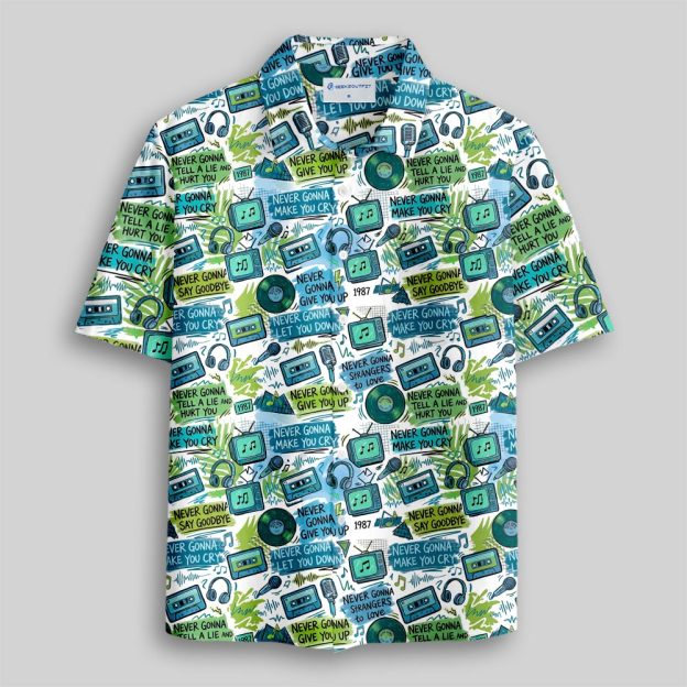 Never Gonna Give You Up Button Up Pocket Shirt