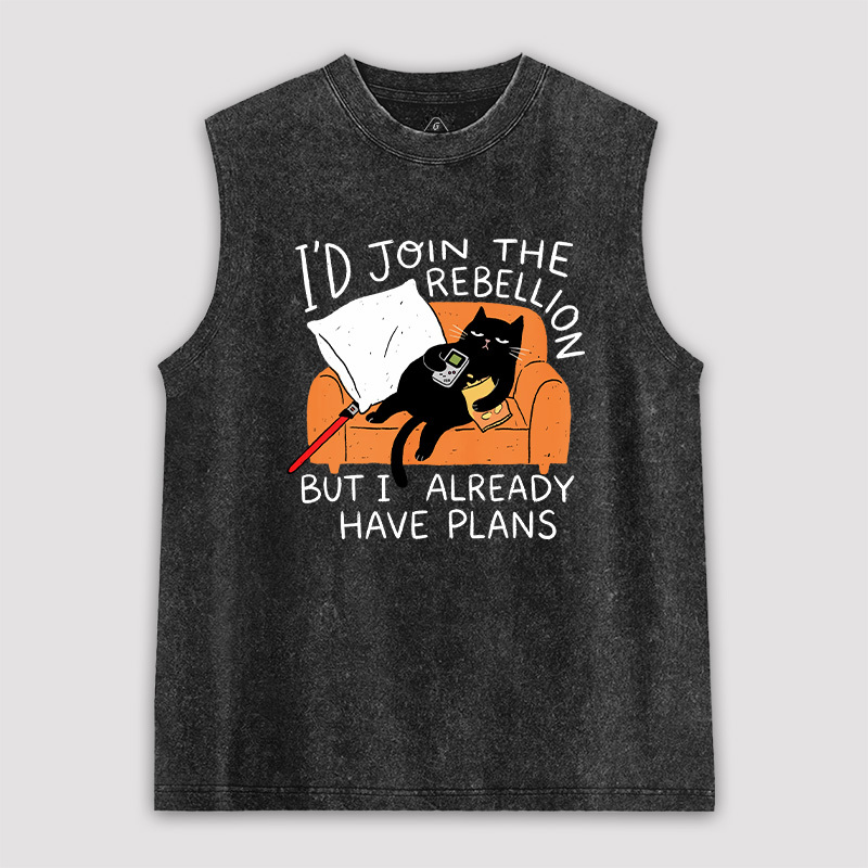 Rebellion On The Couch Unisex Washed Tank