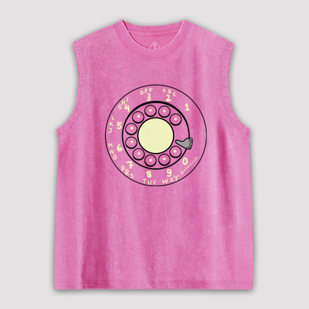 Rotary Dial Unisex Washed Tank