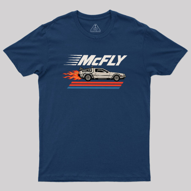 McFly Flaming DeLorean Time Machine Geek T-Shirt