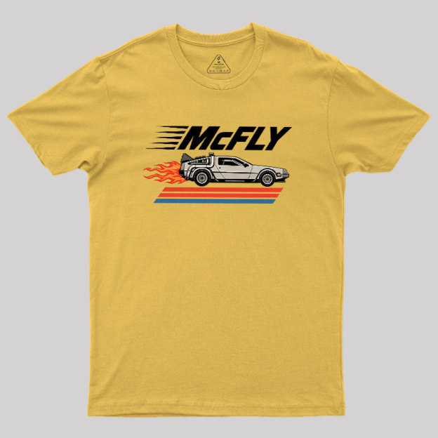 McFly Flaming DeLorean Time Machine Geek T-Shirt