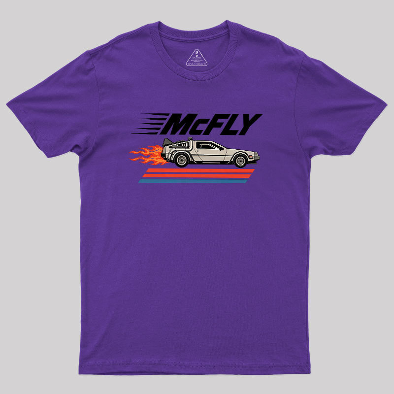 McFly Flaming DeLorean Time Machine Geek T-Shirt