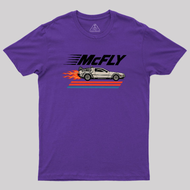 McFly Flaming DeLorean Time Machine Geek T-Shirt