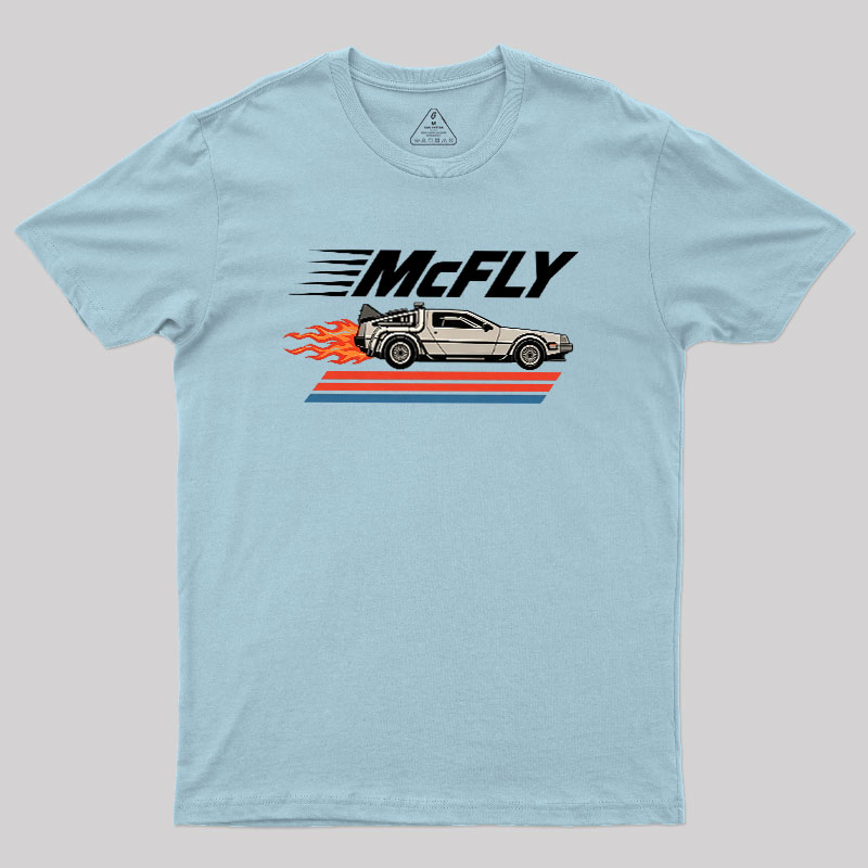 McFly Flaming DeLorean Time Machine Geek T-Shirt