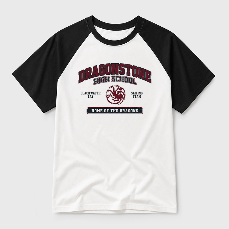 Dragonstone High School Geek Retro Raglan T-Shirt