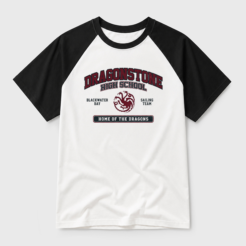 Dragonstone High School Geek Retro Raglan T-Shirt