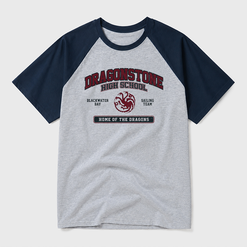 Dragonstone High School Geek Retro Raglan T-Shirt