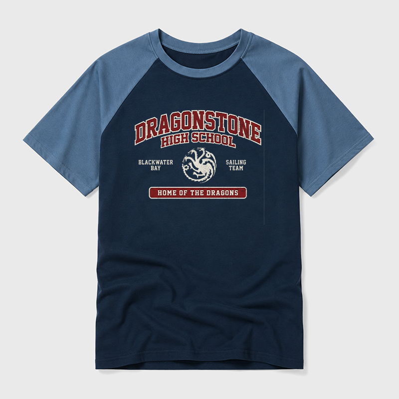 Dragonstone High School Geek Retro Raglan T-Shirt