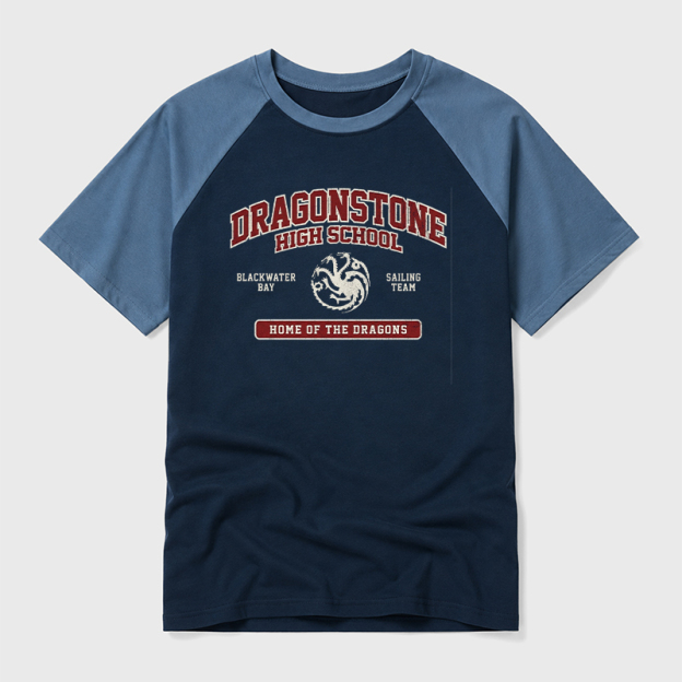 Dragonstone High School Geek Retro Raglan T-Shirt