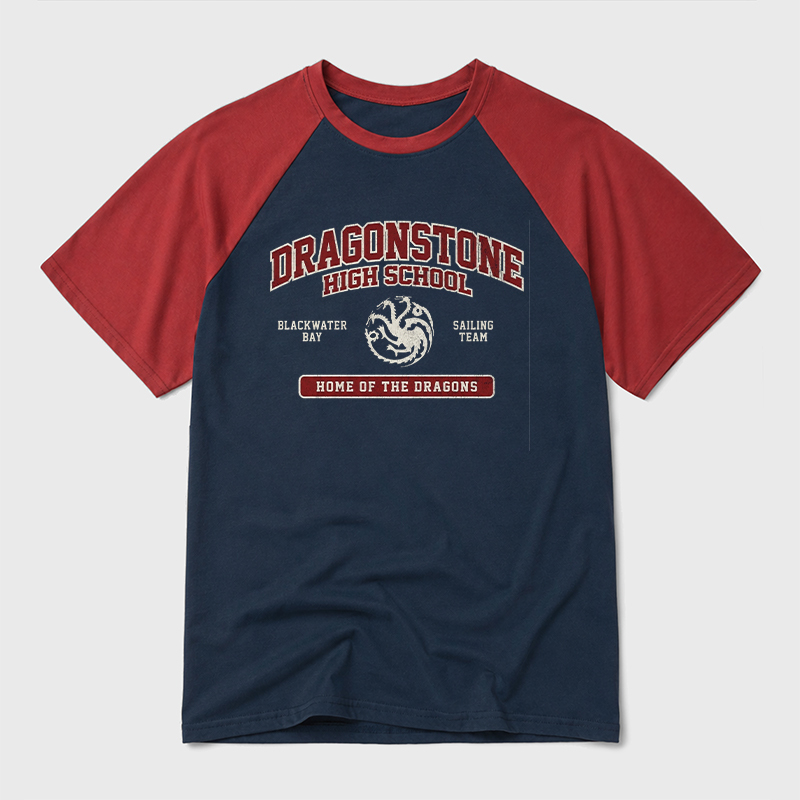 Dragonstone High School Geek Retro Raglan T-Shirt