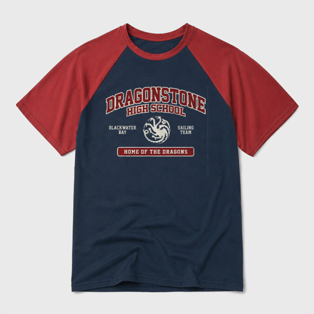 Dragonstone High School Geek Retro Raglan T-Shirt