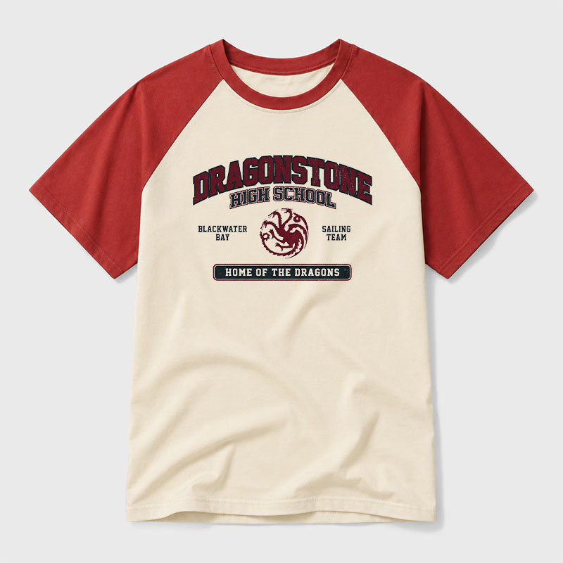 Dragonstone High School Geek Retro Raglan T-Shirt