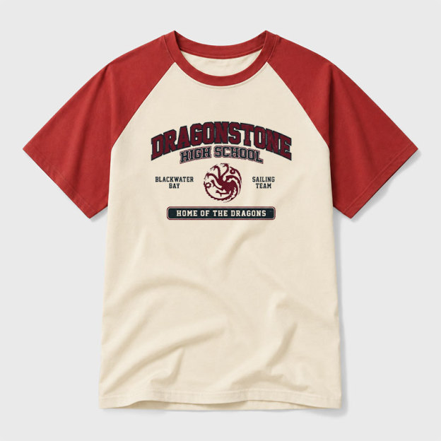 Dragonstone High School Geek Retro Raglan T-Shirt