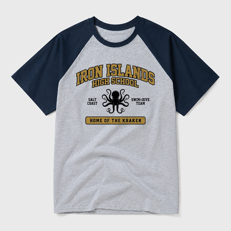 Iron Islands High School Geek Retro Raglan T-Shirt