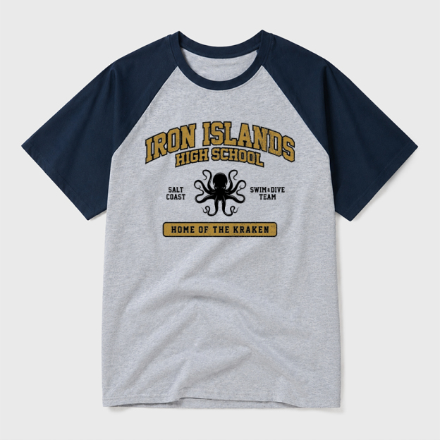 Iron Islands High School Geek Retro Raglan T-Shirt
