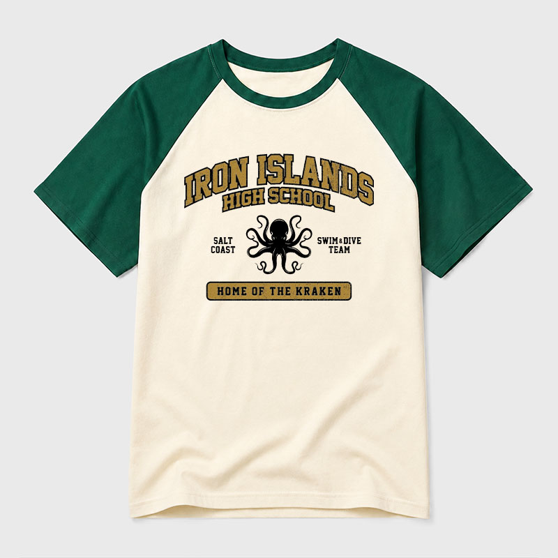 Iron Islands High School Geek Retro Raglan T-Shirt