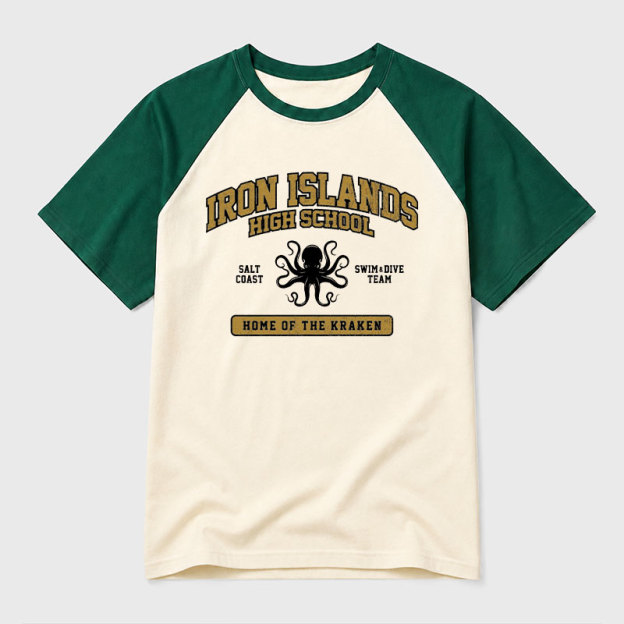 Iron Islands High School Geek Retro Raglan T-Shirt