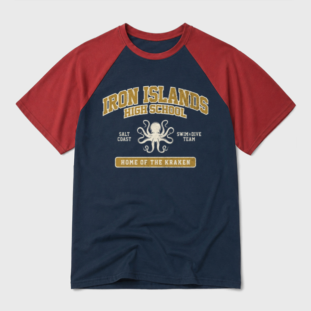 Iron Islands High School Geek Retro Raglan T-Shirt