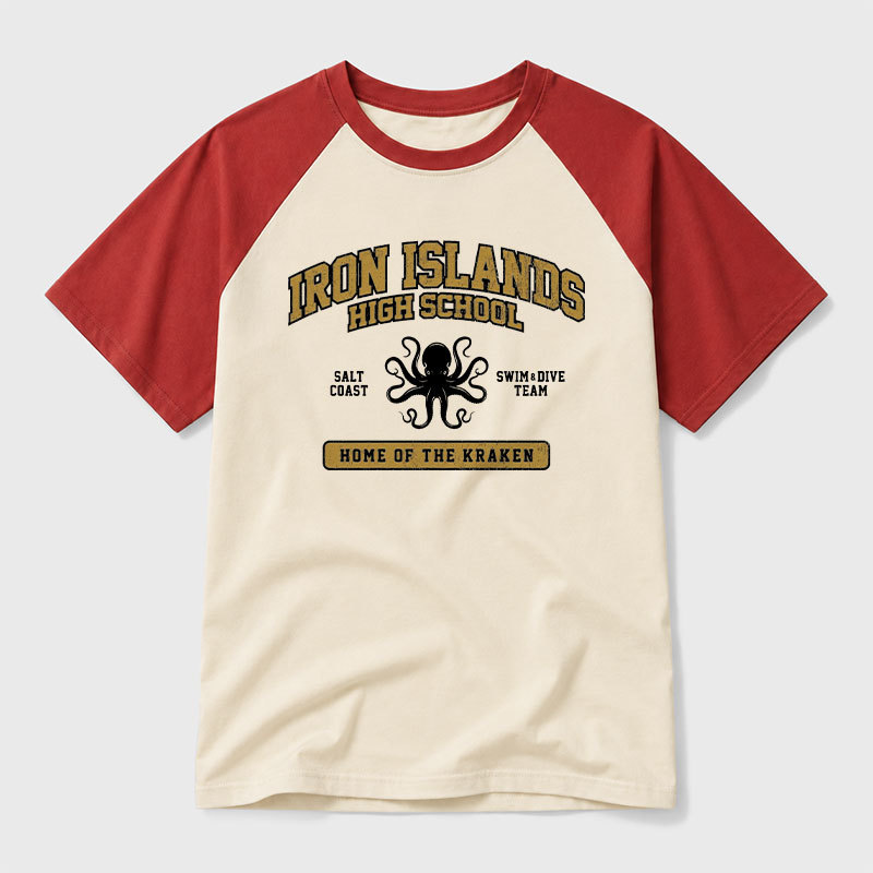 Iron Islands High School Geek Retro Raglan T-Shirt