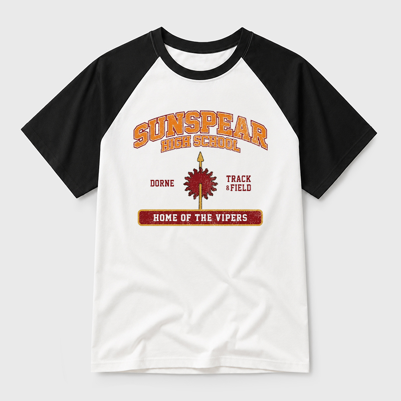 Sunspear High School Geek Retro Raglan T-Shirt